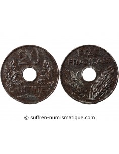 ETAT FRANCAIS - 20 CENTIMES FER 1944