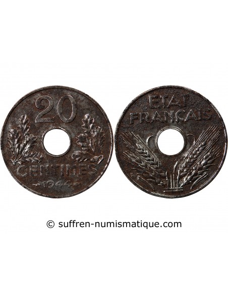 ETAT FRANCAIS - 20 CENTIMES FER 1944