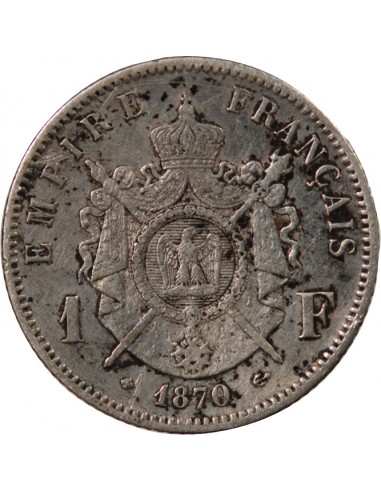 NAPOLEON III - 1 FRANC ARGENT 1870 BB STRASBOURG