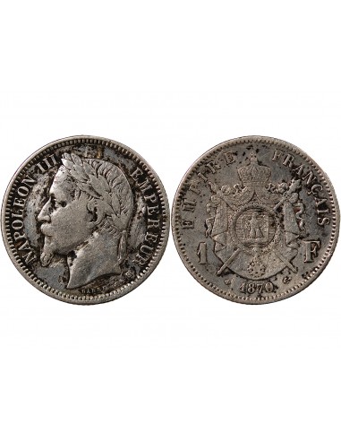 NAPOLEON III - 1 FRANC ARGENT 1870 BB STRASBOURG