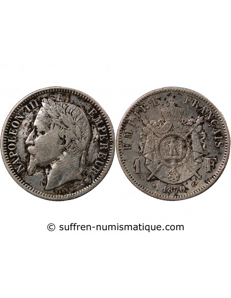 NAPOLEON III - 1 FRANC ARGENT 1870 BB STRASBOURG