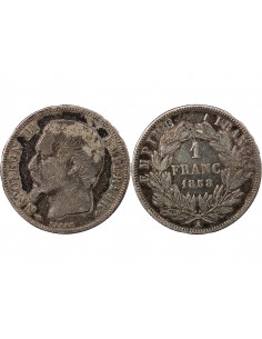 NAPOLEON III - 1 FRANC ARGENT 1858 A PARIS 2