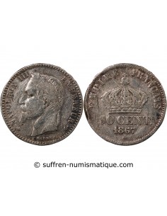 NAPOLEON III - 50 CENTIMES ARGENT 1867 A PARIS