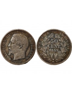 NAPOLEON III - 50 CENTIMES ARGENT 1859 BB STRASBOURG 2