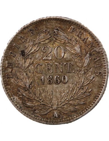 NAPOLEON III - 20 CENTIMES ARGENT 1860 A PARIS