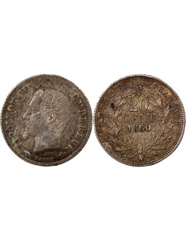 NAPOLEON III - 20 CENTIMES ARGENT 1860 A PARIS