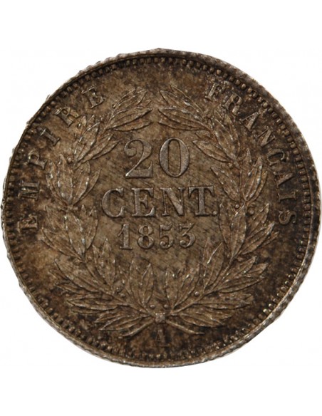 NAPOLEON III - 20 CENTIMES ARGENT 1853 A PARIS