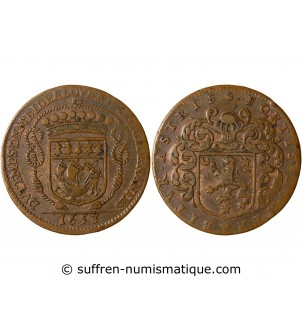 MAIRE DE NANTES - CLAUDE BIDE, SIEUR DE RANZAY JETON﻿ CUIVRE 1653