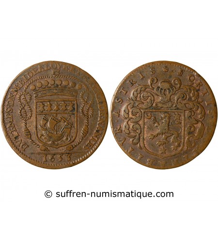 MAIRE DE NANTES - CLAUDE BIDE, SIEUR DE RANZAY JETON﻿ CUIVRE 1653