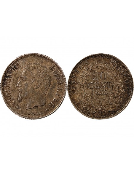 NAPOLEON III - 20 CENTIMES ARGENT 1853 A PARIS