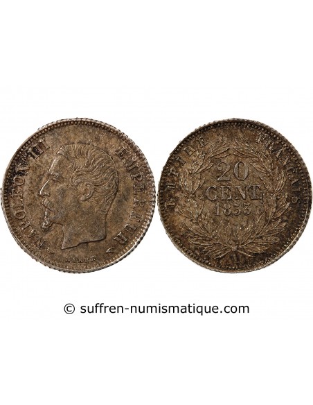 NAPOLEON III - 20 CENTIMES ARGENT 1853 A PARIS