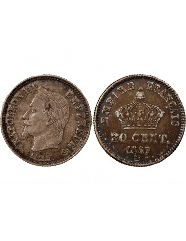 NAPOLEON III - 20 CENTIMES ARGENT 1867 BB STRASBOURG