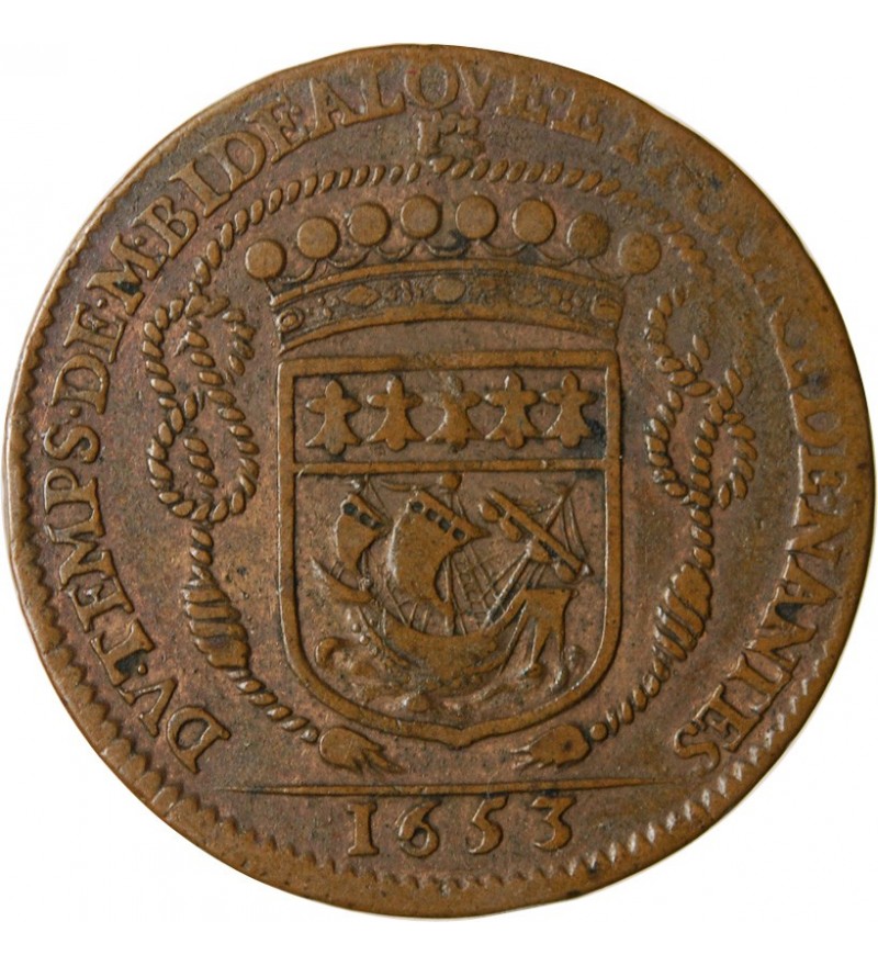 MAIRE DE NANTES - CLAUDE BIDE, SIEUR DE RANZAY JETON﻿ CUIVRE 1653