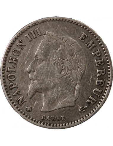 NAPOLEON III - 20 CENTIMES ARGENT 1868 A PARIS