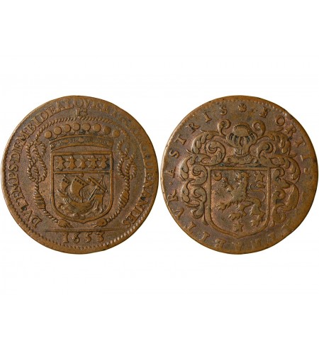 MAIRE DE NANTES - CLAUDE BIDE, SIEUR DE RANZAY JETON﻿ CUIVRE 1653
