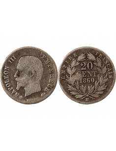 NAPOLEON III - 20 CENTIMES ARGENT 1860 BB STRASBOURG 2