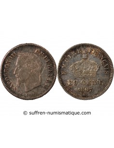 NAPOLEON III - 20 CENTIMES ARGENT 1867 BB STRASBOURG