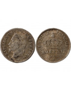 NAPOLEON III - 20 CENTIMES ARGENT 1868 A PARIS 2