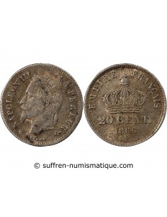 NAPOLEON III - 20 CENTIMES ARGENT 1868 A PARIS