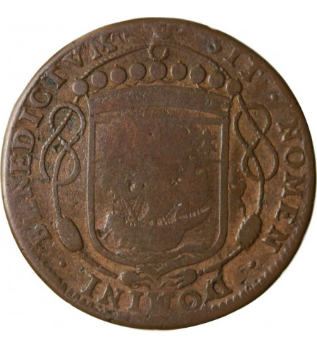 MAIRE DE NANTES - JACQUES HUTEAU JETON﻿ CUIVRE 1659