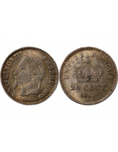 NAPOLEON III - 20 CENTIMES ARGENT 1867 A PARIS 2
