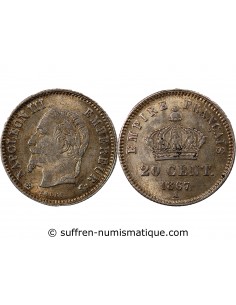 NAPOLEON III - 20 CENTIMES ARGENT 1867 A PARIS