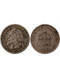 NAPOLEON III - 20 CENTIMES ARGENT 1868 BB STRASBOURG 2
