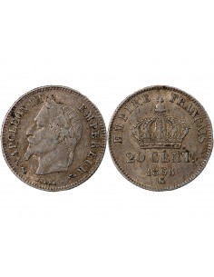 NAPOLEON III - 20 CENTIMES ARGENT 1866 K BORDEAUX 2