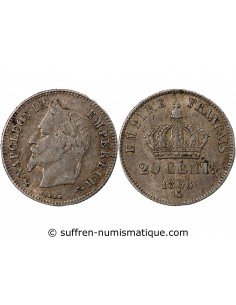 NAPOLEON III - 20 CENTIMES ARGENT 1866 K BORDEAUX