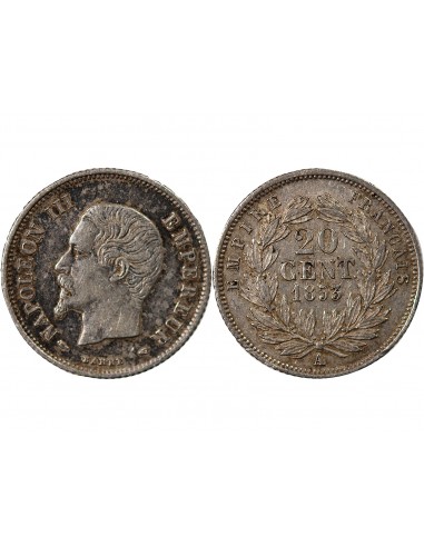 NAPOLEON III - 20 CENTIMES ARGENT 1853 A PARIS