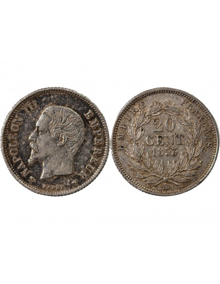 NAPOLEON III - 20 CENTIMES ARGENT 1853 A PARIS