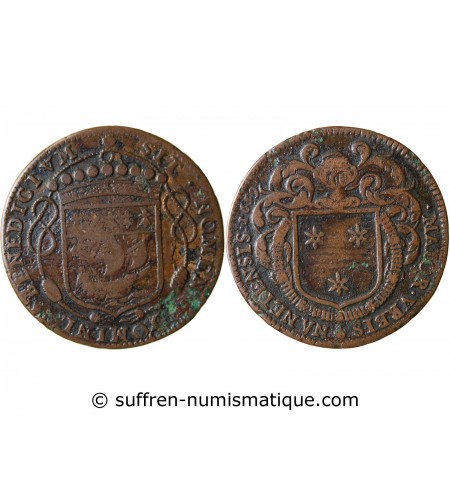 MAIRE DE NANTES - JACQUES HUTEAU JETON﻿ CUIVRE 1659