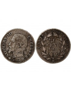 NAPOLEON III - 20 CENTIMES ARGENT 1860 BB STRASBOURG 2