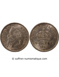 NAPOLEON III - 20 CENTIMES ARGENT 1867 BB STRASBOURG