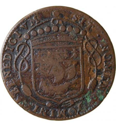 MAIRE DE NANTES - JACQUES HUTEAU JETON﻿ CUIVRE 1659