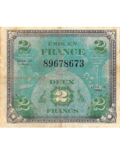 IMPRESSION AMÉRICAINE - 2 FRANCS DRAPEAU Type 1944 - TB+