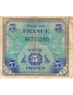 IMPRESSION AMERICAINE - 5 FRANCS DRAPEAU Type 1944 - TB 2