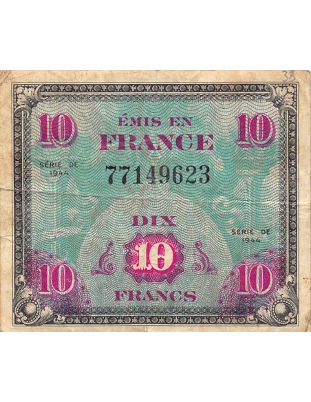 IMPRESSION AMERICAINE - 10 FRANCS DRAPEAU Type 1944 - TB