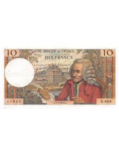 FRANCE, VOLTAIRE - 10 FRANCS 02/07/1970 - SÉRIE K.604 - PSUP 2