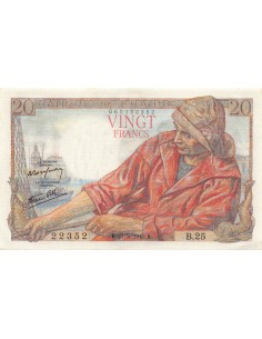 FRANCE, PÊCHEUR - 20 FRANCS 21/05/1942 - SÉRIE B.25 - SPL