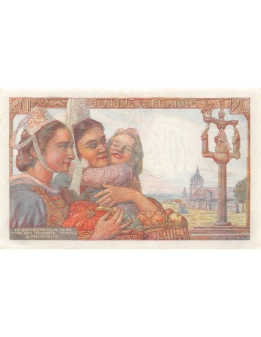 FRANCE, PÊCHEUR - 20 FRANCS 21/05/1942 - SÉRIE B.25 - SPL