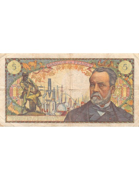 FRANCE, LOUIS PASTEUR - 5 FRANCS 05/05/1966 - SÉRIE N.10 - TB