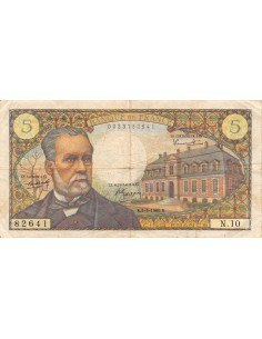 FRANCE, LOUIS PASTEUR - 5 FRANCS 05/05/1966 - SÉRIE N.10 - TB