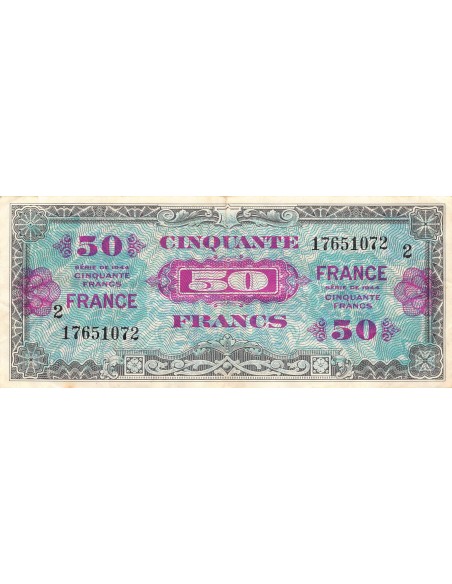 IMPRESSION AMERICAINE, FRANCE - 50 FRANCS 1944 SERIE 2 - TB+