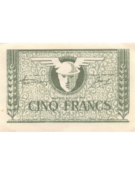 CHAMBRE DE COMMERCE DE PARIS - 5 FRANCS 1940 - SUP+