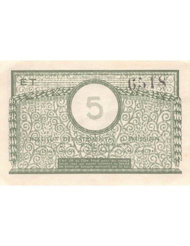 CHAMBRE DE COMMERCE DE PARIS - 5 FRANCS 1940 - SUP+