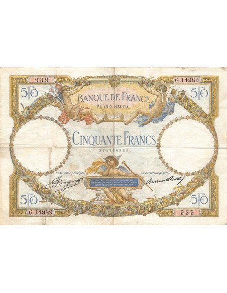 FRANCE, LUC-OLIVIER MERSON - 50 FRANCS 15/02/1934 - PTB