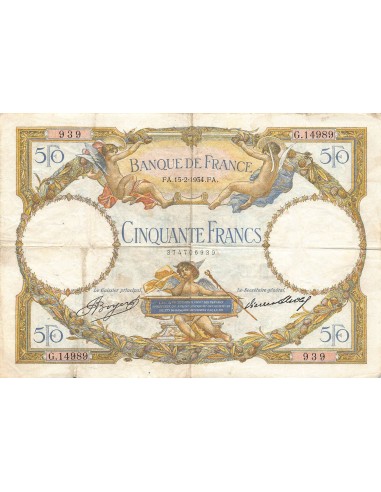 FRANCE, LUC-OLIVIER MERSON - 50 FRANCS 15/02/1934 - PTB