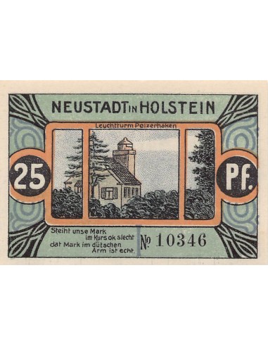 ALLEMAGNE, NEUSTADT IN HOLSTEIN - 25 PFENNIG 1921