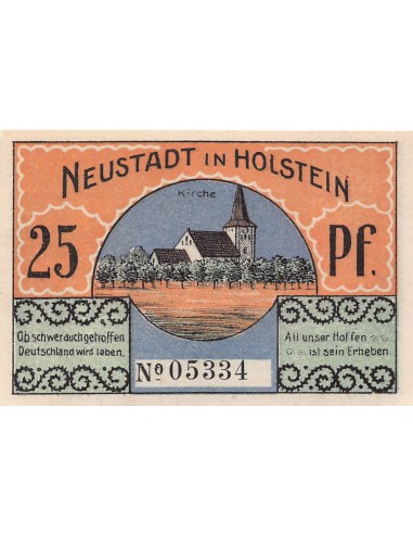 ALLEMAGNE, NEUSTADT IN HOLSTEIN - 25 PFENNIG 1921